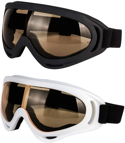 Vista 11 de LJDJ Gafas de motocicleta – Juego de 2 gafas – Dirt Bike ATV Motocross anti-UV ajustable para montar fuera de carretera protección combate táctico