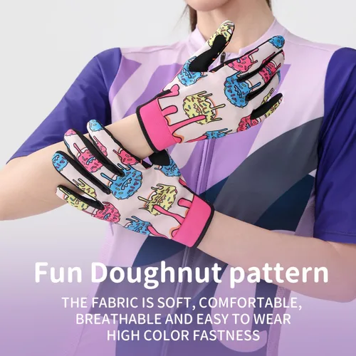 Vista 4 de Guantes de ciclismo de dedo completo para hombres y mujeres, guantes de ciclismo ajustables para actividades al aire libre, ciclismo de montaña