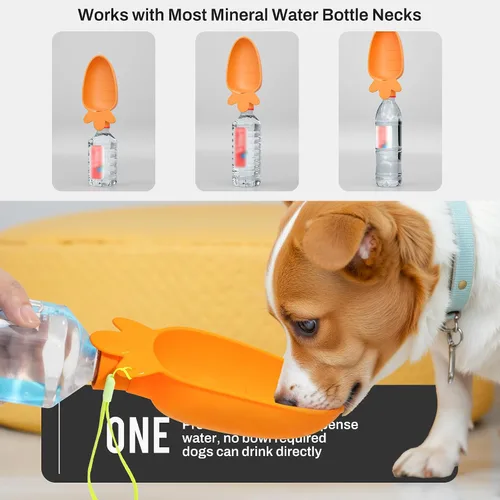 Vista 2 de Li & Zhao Dispensador portátil de botella de agua para perros, a prueba de fugas, tazón de agua portátil para perro, cuenco de agua plegable
