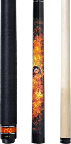 Vista 9 de ASKA Fireball Jump Break Cue Stick – 3-Piece Jump/Break Pool Cue, 58" Canadian Hard Rock Maple Shaft, 13mm Phenolic Tip & Ferrule, Quick Release