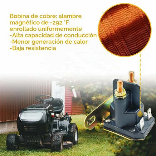 Vista 3 de Relé solenoide de arranque de 12 V con 4 terminales Apto para Cub Cadet John Deere MTD Trombetta, tractor de giro de césped de jardín OEM #