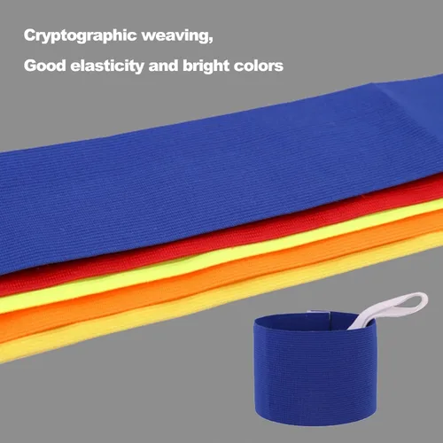Vista 5 de Brazalete de escuadrón rojo para adultos, elástico, antideslizante, ajustable, color neón, adhesivo para fútbol, entrenamiento, equipo, suministros