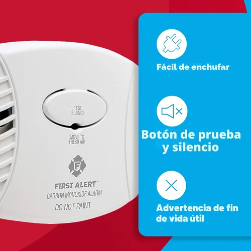 Vista 3 de Detector de monóxido de carbono enchufable, de First Alert, CO600, 120 volts