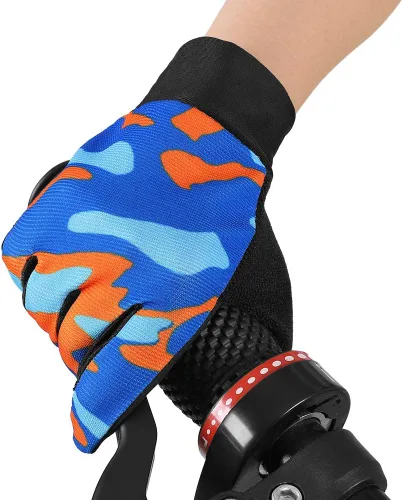 Vista 6 de Accmor Guantes de ciclismo para niños, guantes de pesca para niños de 4 a 10 años, guantes deportivos para niños y niñas, transpirables