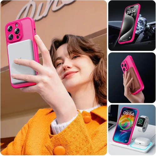 Vista 327 de TOCOL Funda para iPhone 11, compatible con Magsafe, protección completa de cámara, imanes integrados, protección contra caídas, funda translúcida
