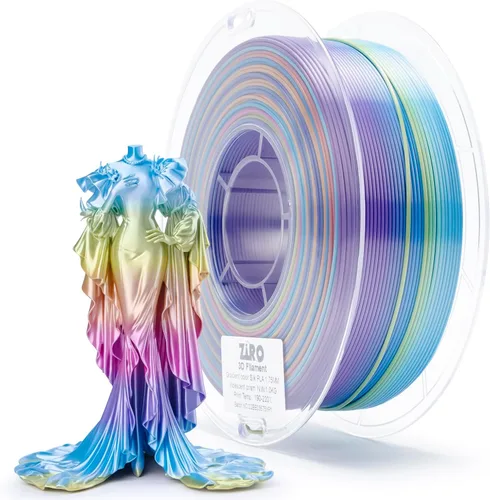 Vista 26 de ZIRO - Rápido cambio de color PLA, filamento de gradiente de color de 1.75mm, filamentos de PLA arcoíris brillantes, compatible con la mayoría