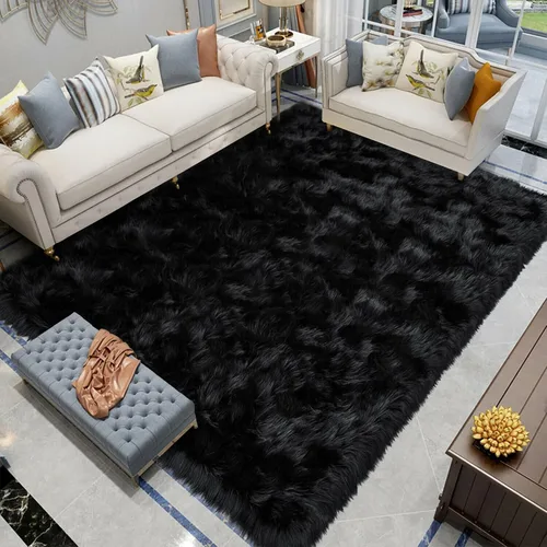 Vista 138 de Latepis - Alfombra rectangular de piel sintética tipo lana de oveja suave y esponjosa de estilo bohemio para sala de estar, dormitorio y residencias