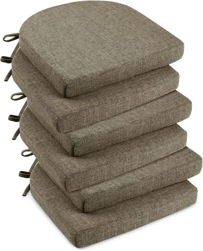 Vista 26 de downluxe Cojines para sillas de interior para sillas de comedor, almohadillas de espuma texturizada suaves y cómodas para sillas de cocina con lazos