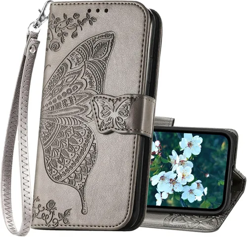 Vista 8 de Funda tipo cartera compatible con iPhone 14 para mujer, color negro