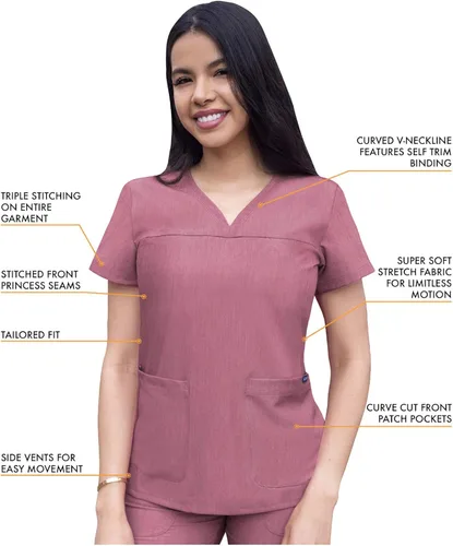 Vista 3 de Adar Pro - Ropa quirúrgica para mujer, camisa con cuello en V