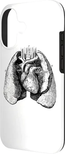 Vista 2 de Human Heart Lungs Anatomy Vintage Medical Anatomical Heart Case for iPhone 17