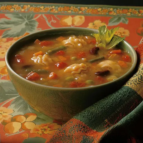 Vista 4 de Sopa Amy’s, Sopa Vegana Minestrone, Baja en Grasa, Hecha con Vegetales Orgánicos, Frijoles y Pasta en Caldo de Tomate, Sopa Enlatada, 14.1 Oz Low