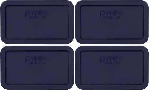 Vista 4 de Pyrex 7214-PC (4.8 tazas) Tapa de repuesto azul, fabricada en Estados Unidos BPA-Free Plastic Fits 7214 Glass Dish Non-Porous Surface