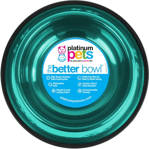 Vista 47 de Platinum Pets - tazón de acero inoxidable para gatos y perros que no se vuelca