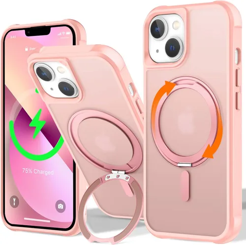 Vista 115 de UMIONE - Funda con diseño de anillo magnético giratorio de 360° para iPhone 11, soporte de bucle invisible integrado, compatible con Magsafe, funda