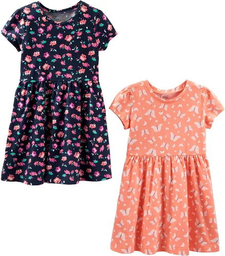 Vista 35 de Simple Joys by Carter's - Conjunto de vestido de manga corta y sin mangas para niña, paquete de 2