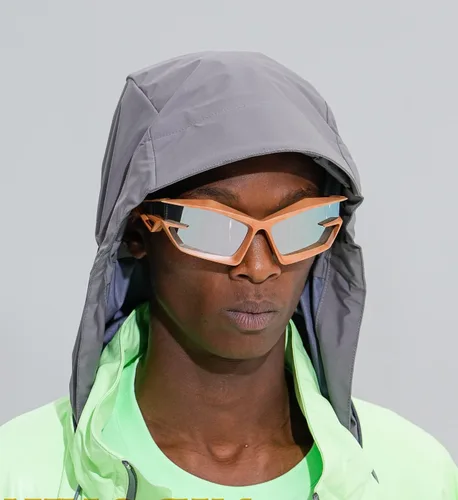 Vista 5 de Gafas de sol envolventes de moda para hombres y mujeres, a la moda, geniales, deportivos, ojo de gato, gafas de sol Y2K futuristas con espejo