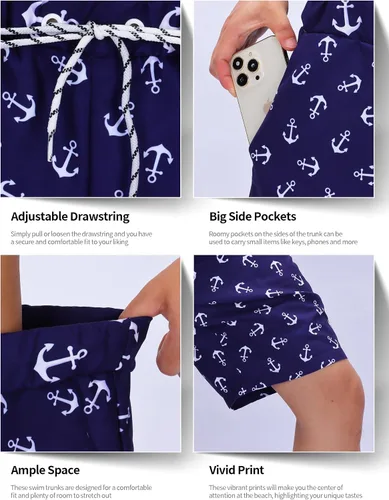 Vista 6 de KYKU Bañador para hombre, pantalones cortos de natación con bolsillo