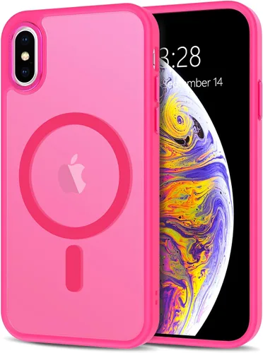 Vista 27 de Anuck - Funda magnética para iPhone 11 compatible con MagSafe, carcasa trasera mate translúcida dura, borde de TPU, delgada, resistente a impactos