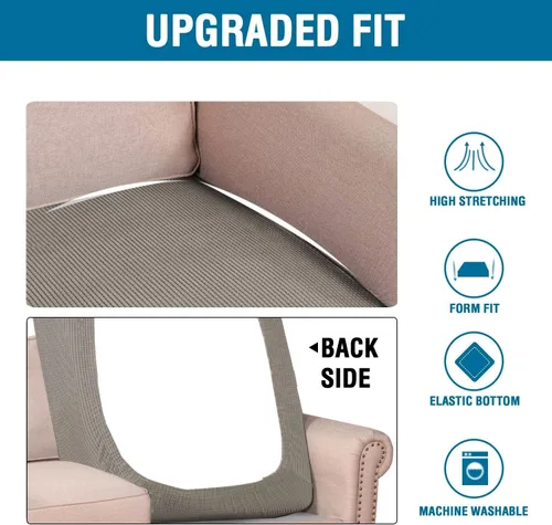 Vista 356 de H.VERSAILTEX Fundas de Cojín de Asiento Individuales Super Elásticas Fundas de Sofá Fundas de Cojín de Sofá Fundas Deslizables Juegos Tela de Sarga