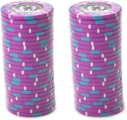 Vista 2 de Claysmith Gaming The Mint Poker Chip - Compuesto de arcilla pesada de 0.48 oz, paquete de 50 ($5000 rosa)