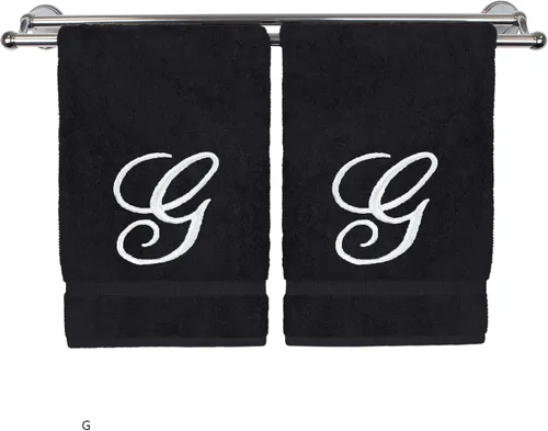 Vista 244 de Toalla de mano con monograma, regalo personalizado, 16 x 30 pulgadas, extra absorbente, 100% algodón turco, acabado de rizo suave, para baño, cocina