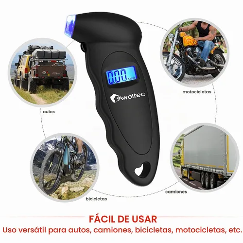 Vista 9 de Medidor digital de presión de neumáticos (negro (1PK), 1 paquete Negro (1 unidad)