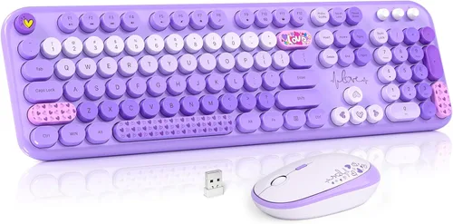 Vista 9 de MOWUX - Combo de teclado y mouse inalámbricos para Windows, teclado inalámbrico externo de tamaño completo 2.4G, mouse compacto, 8 teclas multimedia