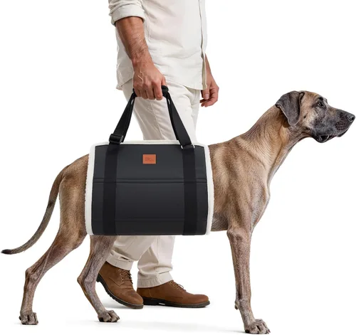 Vista 13 de Arnés de elevación ajustable para perros, cabestrillo para perros grandes, soporte de elevación y arnés de rehabilitación para patas traseras Negro