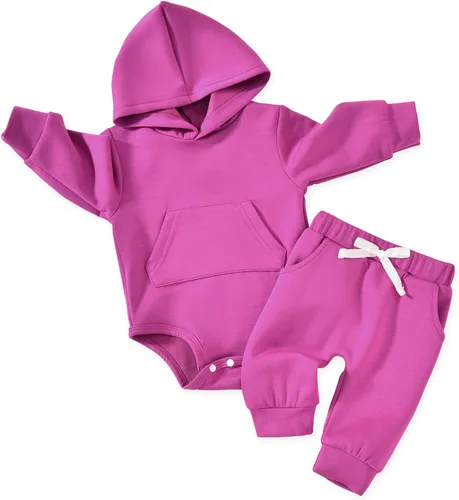 Vista 11 de Aalizzwell Conjunto de sudadera con capucha de invierno para bebé infantil Albaricoque