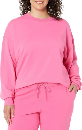 Vista 4 de The Drop Margot - Sudadera suelta de manga larga con cuello redondo y hombros caídos para mujer