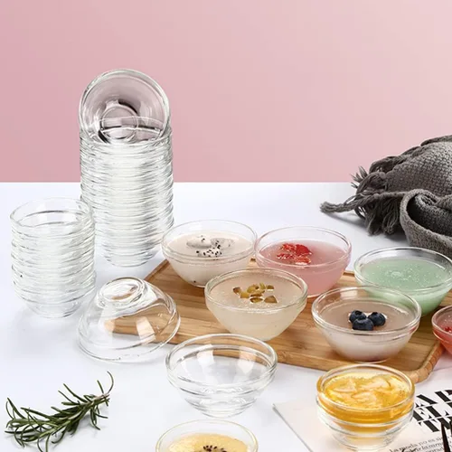 Vista 4 de DOITOOL 6 cuencos de vidrio pequeños para preparación de comidas, apilables, transparentes, para postres, dulces, frutos secos, para preparación