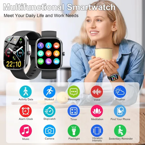 Vista 6 de Smart Watch for Women Men(Answer/Make Call), 2025 New 1.91" HD SmartWatch, Fitness Watch with 120+ Sport Modes, IP68 Waterproof, Heart Rate/Sleep