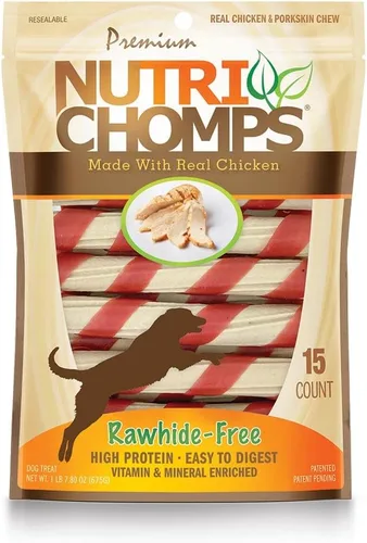 Vista 2 de Nutri Chomps Masticables para perros, sabor a pollo real - Giros y trenzas
