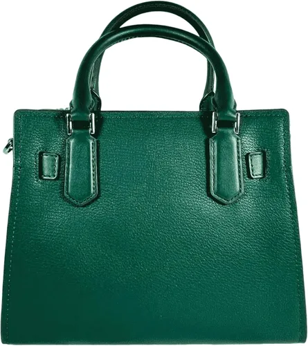Vista 2 de Michael Kors Hamilton Kay Lock - Bolso cruzado de cuero pequeño, color verde joya, Verde