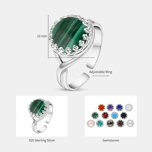 Vista 70 de 925 Sterling Silver Gemstone Rings for Women - Anniversary Rings for Women - Sterling Silver Rings for Women - Dainty Sterling Silver Rings