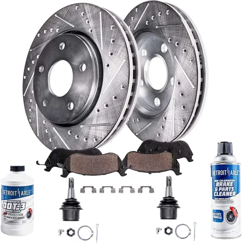 Vista 30 de Detroit Axle - 4 rotores de freno para Chevrolet Cruze 2014 2015 [modelos de motores de gas] Rotores de freno de disco perforados y ranurados