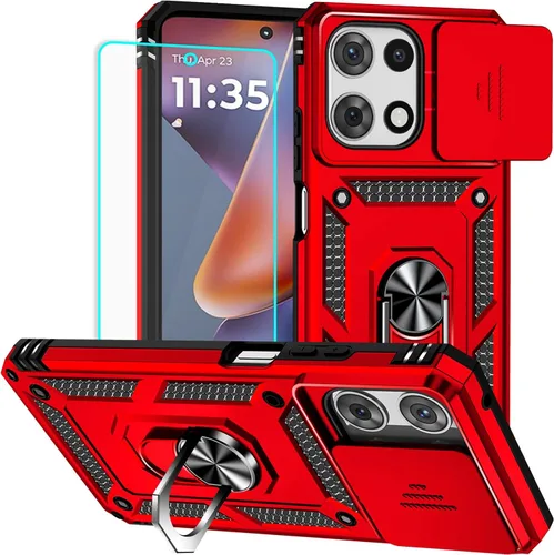 Vista 20 de Funda para Moto G 5G 2022 con protector de pantalla: resistente, soporte giratorio de grado militar 360, funda protectora a prueba de golpes