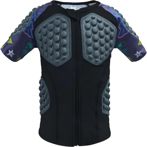 Vista 7 de Padded Compression Shirt for Kids YouthBoys Girls Padded Football Protective Shirts for Ski Paintball Baseball Rugby Hockey Soccer Skating