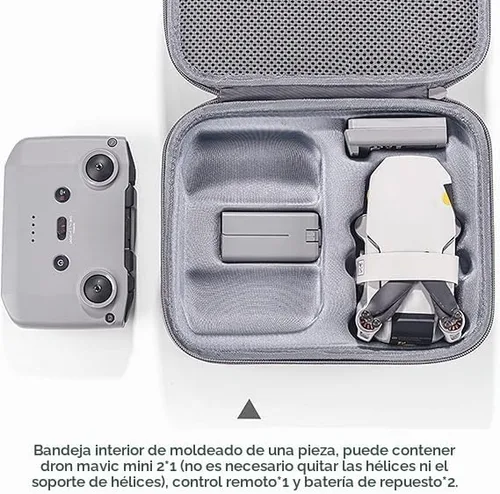Vista 4 de Original Mini 2/4k Estuche de transporte Bolsa de almacenamiento Caja rígida compatible con DJI Mini 2 SE Drone Accesorios (Gris)