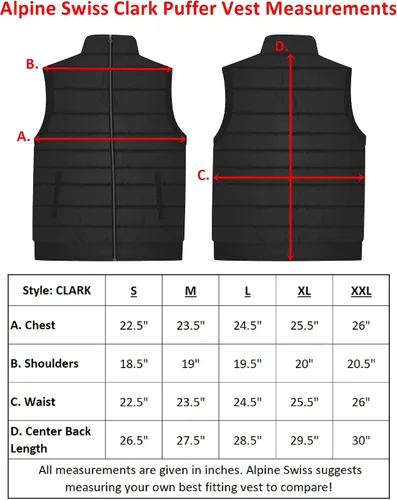 Vista 5 de Alpine Swiss Clark - Chaleco ligero de plumón alternativo para hombre