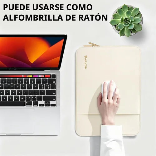Vista 6 de ARVOK Funda para portátil de 15 pulgadas, funda impermeable para laptop de blanco (Crescent white)