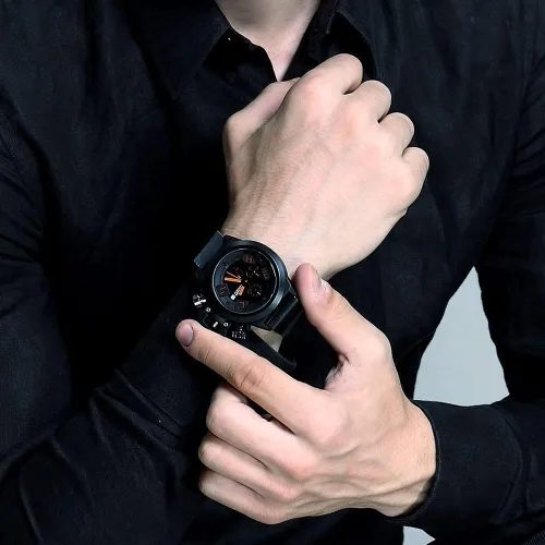 Vista 5 de MEGIR - Reloj de cuarzo para hombre, analógico, cronógrafo, militar, con correa de silicona
