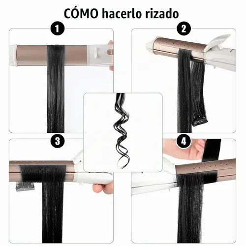 Vista 5 de 12 extensiones de cabello negro con clip para mujeres adolescentes 12 piezas - negro