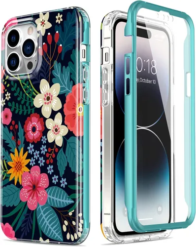 Vista 37 de Esdot Funda para iPhone 14 con Protector de Pantalla Integrado, Funda Resistente de Grado Militar con Diseños de Moda para Mujeres y Niñas, Funda