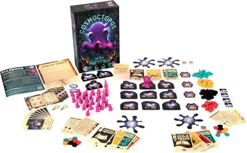 Vista 4 de Cosmoctopus - Juego de mesa de construcción de motores, juego de estrategia para reunión de tentáculos, divertido juego familiar para niños