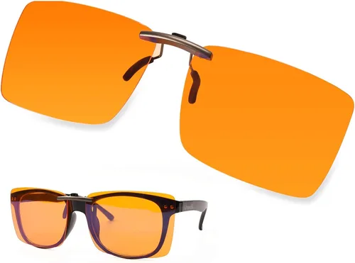 Vista 8 de FONHCOO - Lentes con bloqueo de luz azul Clip on para mujeres y hombres sobre lentes de prescripción sin montura, antifatiga ocular, anti dolores