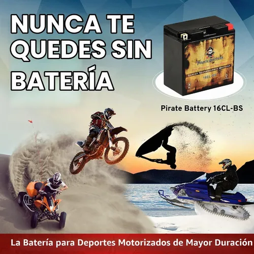 Vista 7 de Pirate Battery YB16CL-B - Batería de repuesto para Yamaha Wave Runner All CC 87-'09, Kawasaki, Polaris y ATV
