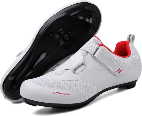 Vista 4 de Zapatos de ciclismo unisex compatibles con pelaton Bike Road Biking para hombre, Peleton Bicicleta, Tenis de montar en interiores con aspecto Delta