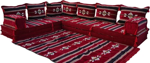 Vista 18 de Sofá de piso modular hecho a mano arabicsofa – Asiento oriental Majlis con cojines de respaldo